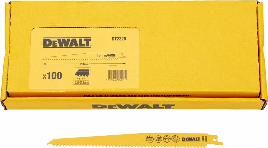 List sharrë bisht-dhelpre Dewalt DT2320 228 mm bi-metal (paketë 100 copë)