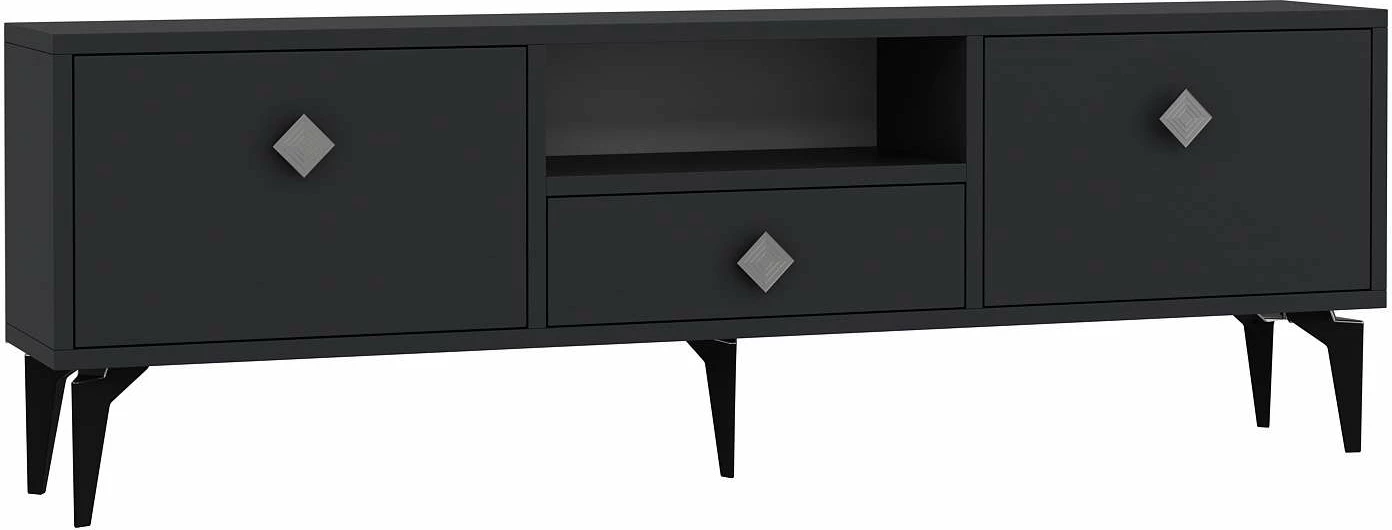 Komodë TV Skye Decor, 1304-DROP-1, antracit, argjend