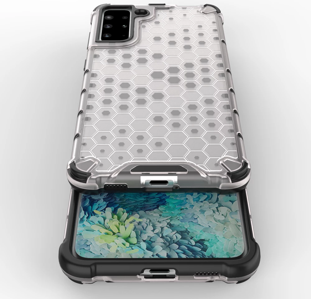 Mbështjellës Hurtel Honeycomb për Samsung Galaxy S21+ 5G, transparent