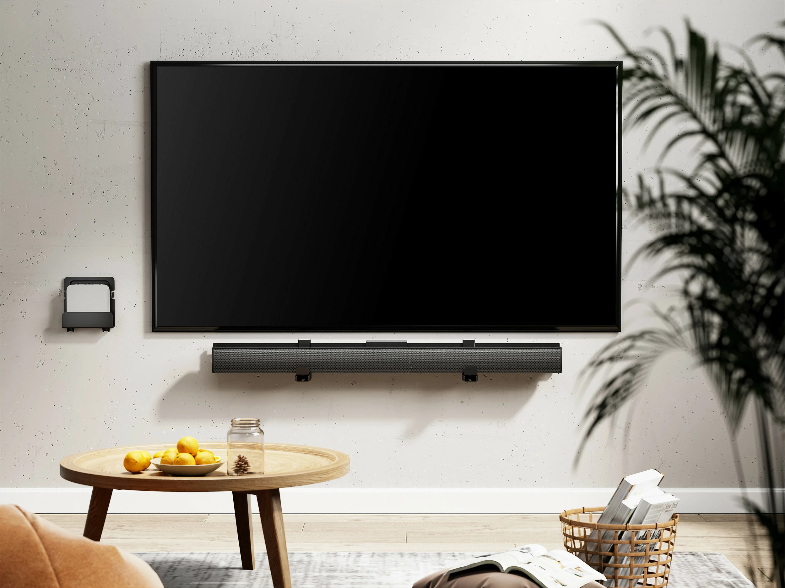 Mbajtëse muri për media player Equip Universal 25x39 mm, deri 1 kg, e zezë