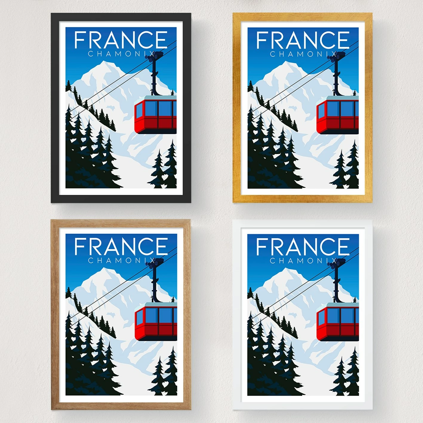 Poster A4, Chamonix Francë - 1993, Wallity