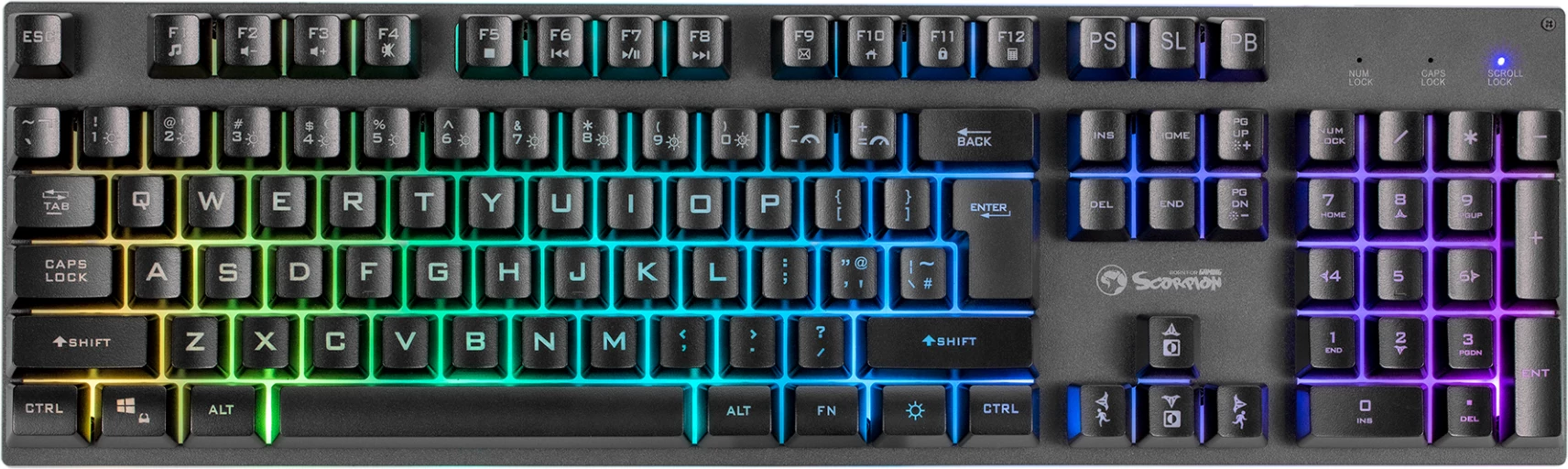 Tastierë gaming Marvo K604 Soldier 20, me kabllo, RGB, 104 taste, e zezë
