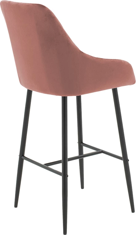 Karrige për bar Patrin, këmbë metalike të zeza, kadife ngjyrë mollë e kalbur