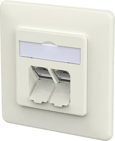 Prizë muri RJ-45 METZ CONNECT 130D381002-I, 2 porta, e bardhë