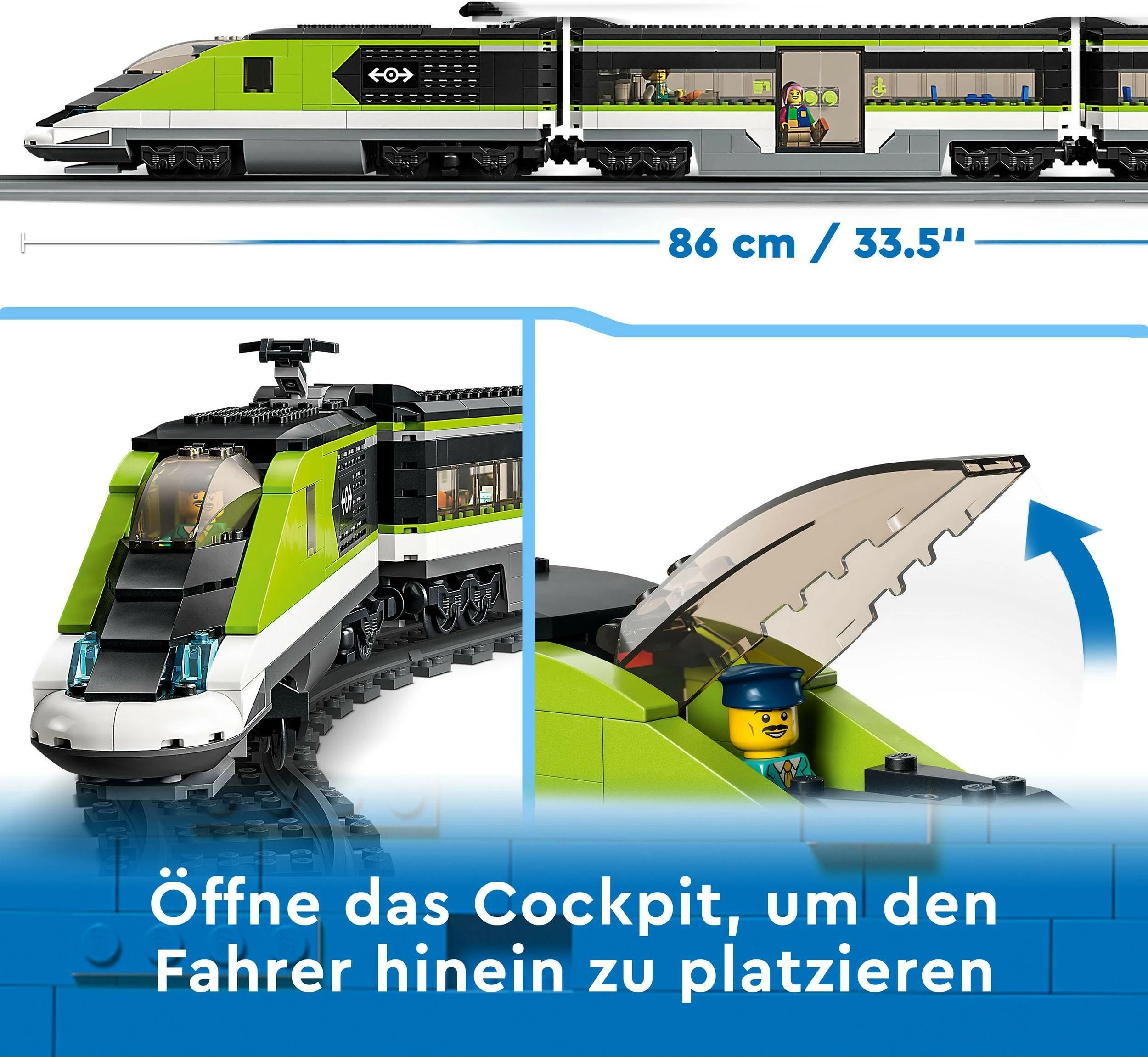 Set ndërtimi LEGO City Express Passenger Train, 7 vjeç e lart, plastik, 764 pjesë, shumëngjyrësh