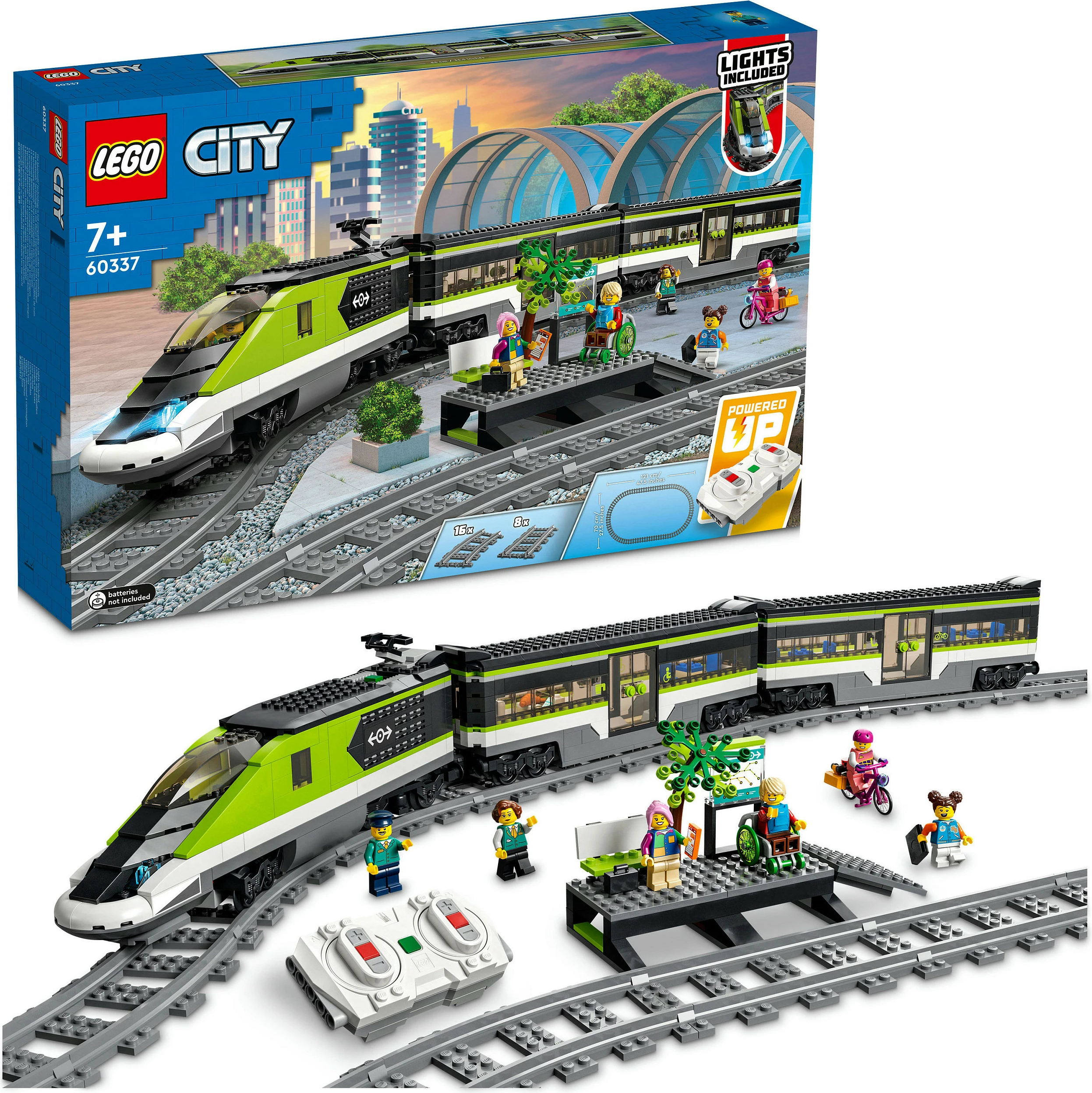 Set ndërtimi LEGO City Express Passenger Train, 7 vjeç e lart, plastik, 764 pjesë, shumëngjyrësh
