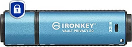 USB-Stick Kingston IronKey Vault Privacy 50 32GB, USB 3.2, zi/blu