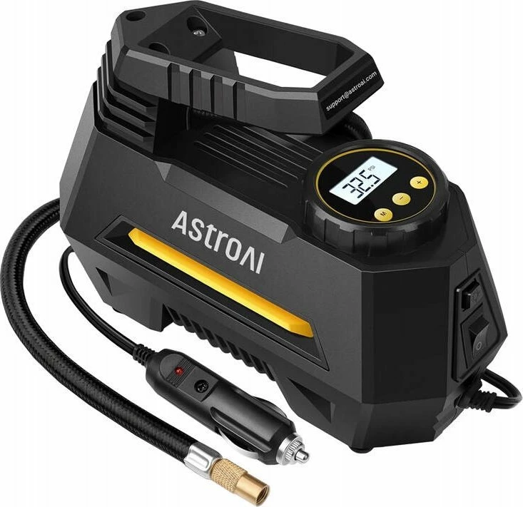 Kompresor ajri portativ AstroAI CZK-3631 100 PSI 12V DC, ekran digjital, fikje automatike, i zi