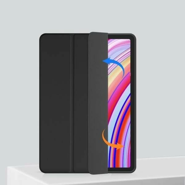 Mbështjellës tableti flip case Tech-Protect SmartCase Pen THP2896 për Xiaomi Redmi Pad Pro 12.1, me vend për stylus dhe funksion wake/sleep, i zi
