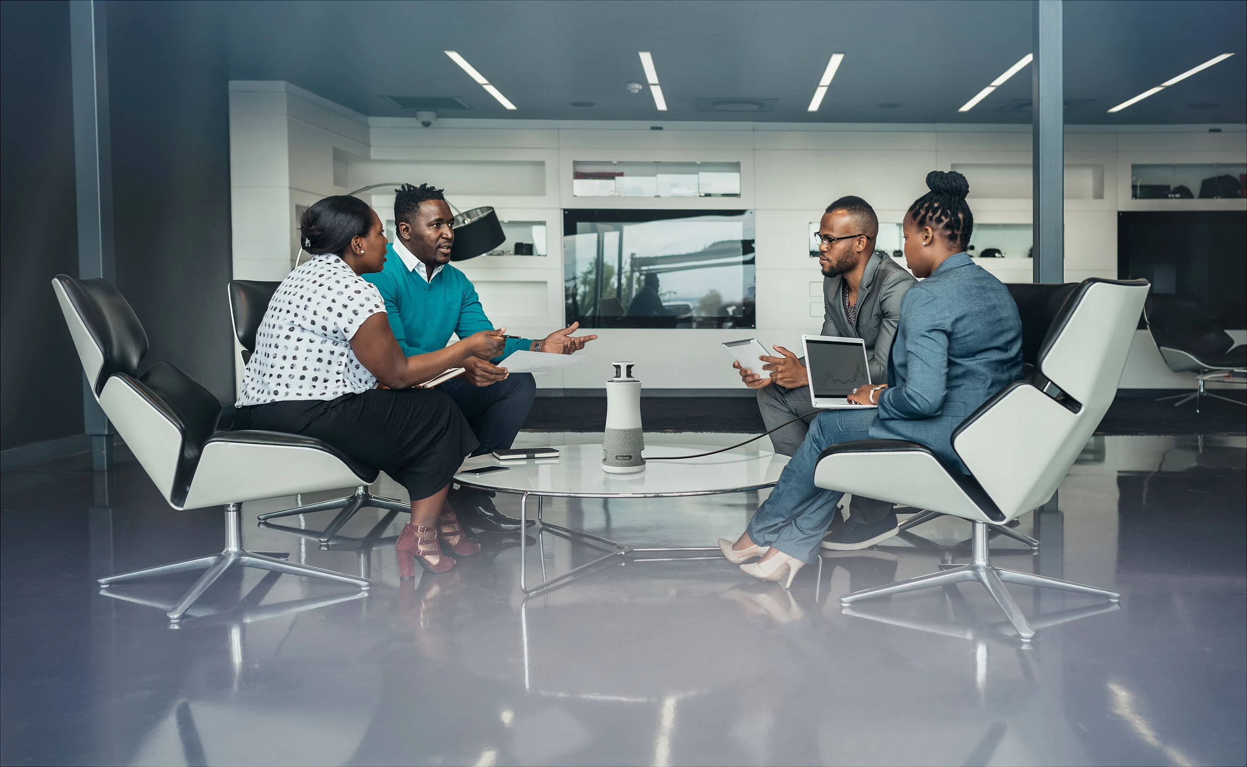 Sistem video-konference Ricoh Meeting 360 V2, Full HD 1080p, 360°, Ethernet, USB-C, Gri/Bardh