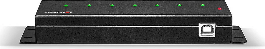 Hub USB LINDY 7-Port USB 2.0 Metal, 480 Mbit/s, kabllo 1.8 m, i zi
