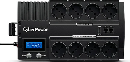 UPS CyberPower BR700ELCD, 700VA/420W, 8x Schuko, LCD, e zezë
