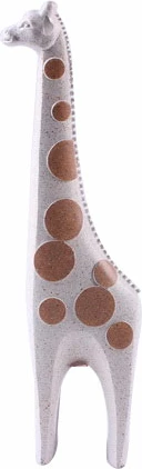 Dekor gjirafë KEMIL, polirezine, e bardhë-kafe, 9x6x35cm