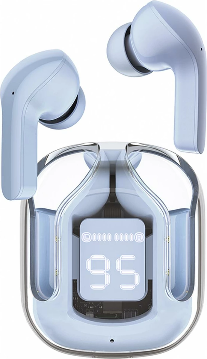 Kufje Acefast T6 TWS wireless, Bluetooth, me ekran LED, Light Blue