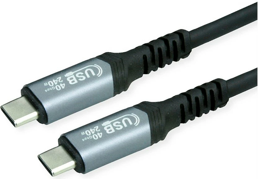 Kabllo USB-C VALUE 11.99.9088, USB4 Gen 3x2, 0.5 m, 240W PD, e zezë