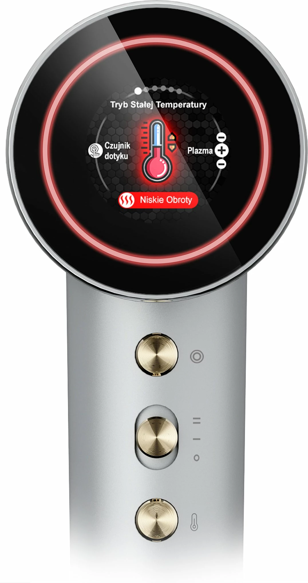 Tharëse flokësh SkinVibe Aurea Family X Plasma SV-001SL 1600W me plazmë, ionizim dhe difuzor, gri metalike, set 3 gryka