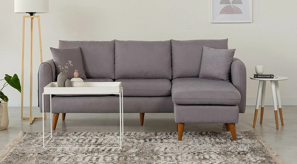 Këndoll sofaje Atelier del Sofa, Sofia kënd i djathtë, ngjyrë gri