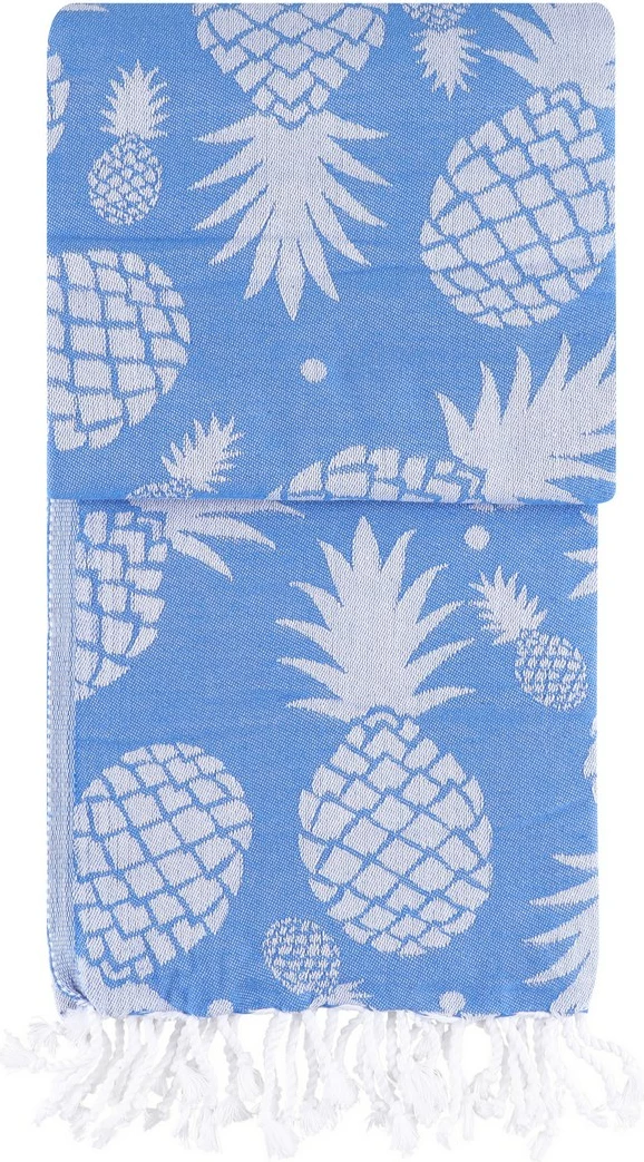 Peshqir plazhi Fouta, ananas, ngjyrë kaltër, Mijolnir