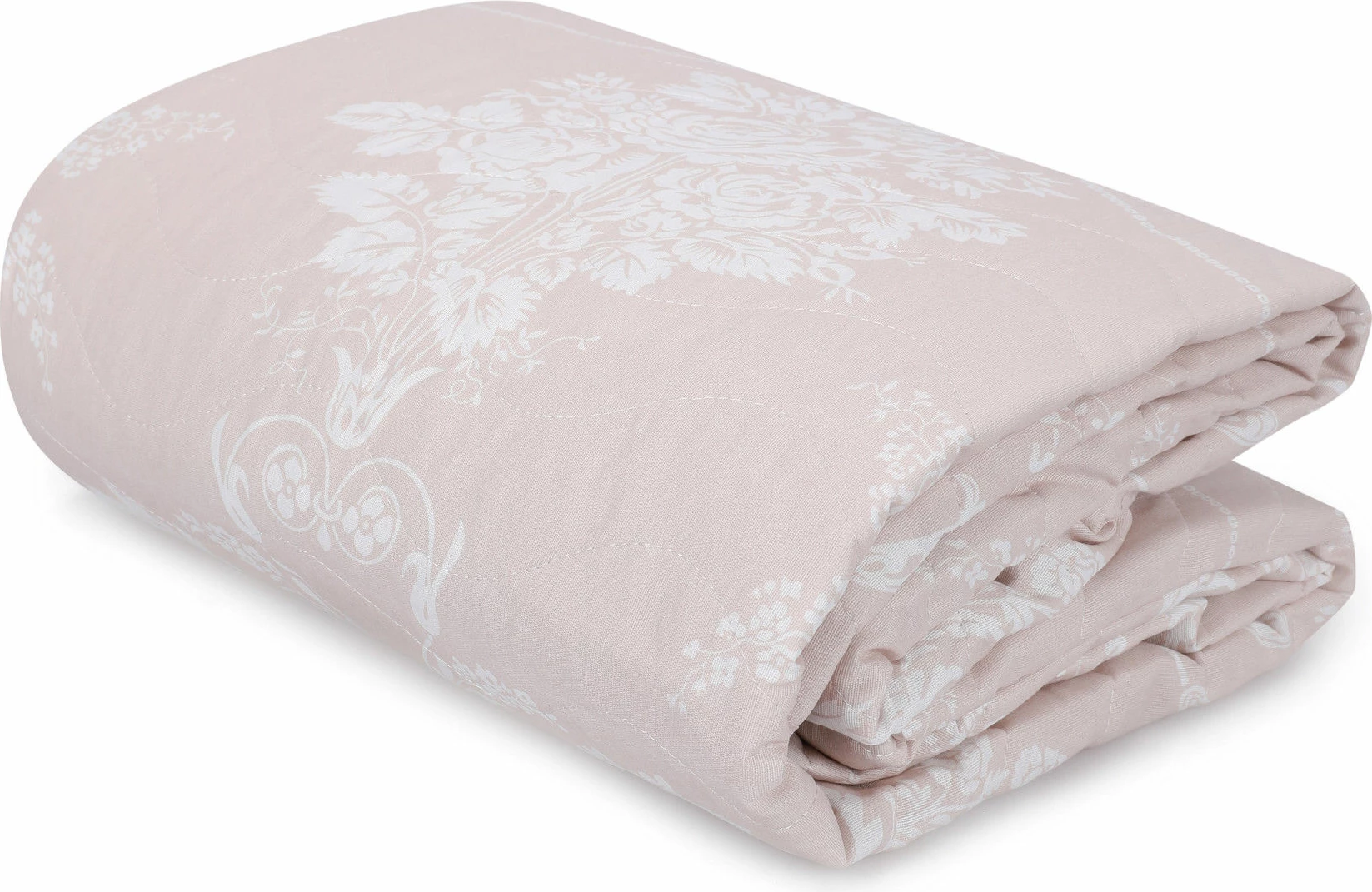 Set mbulesë krevati e qepur, king size, ngjyrë mink dhe e bardhë, L'essentiel