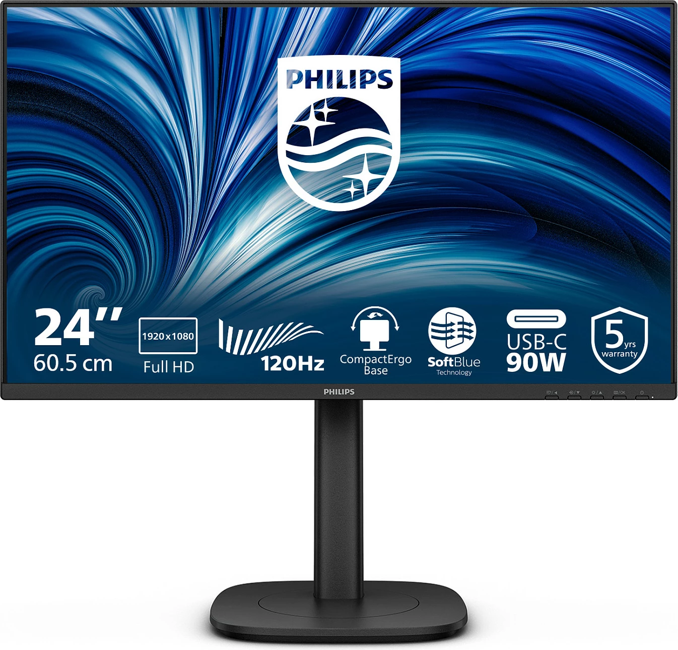 Monitor Philips 24B2U3301, 23.8 inç, IPS, Full HD, HDMI+DP+USB-C, i zi