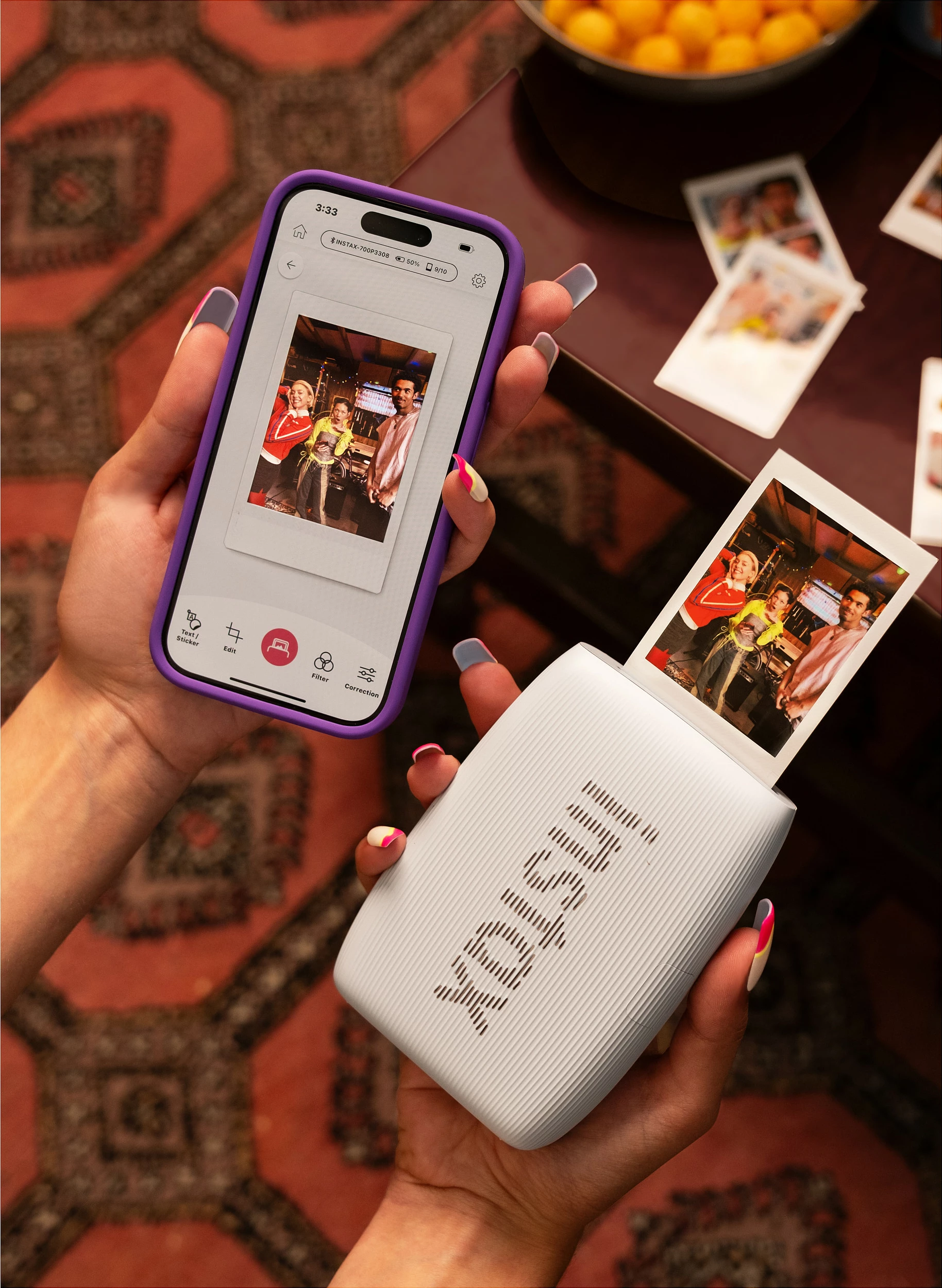 Printer foto instant Fujifilm Instax Mini Link 3, Bluetooth, 800 x 600 DPI, Clay White