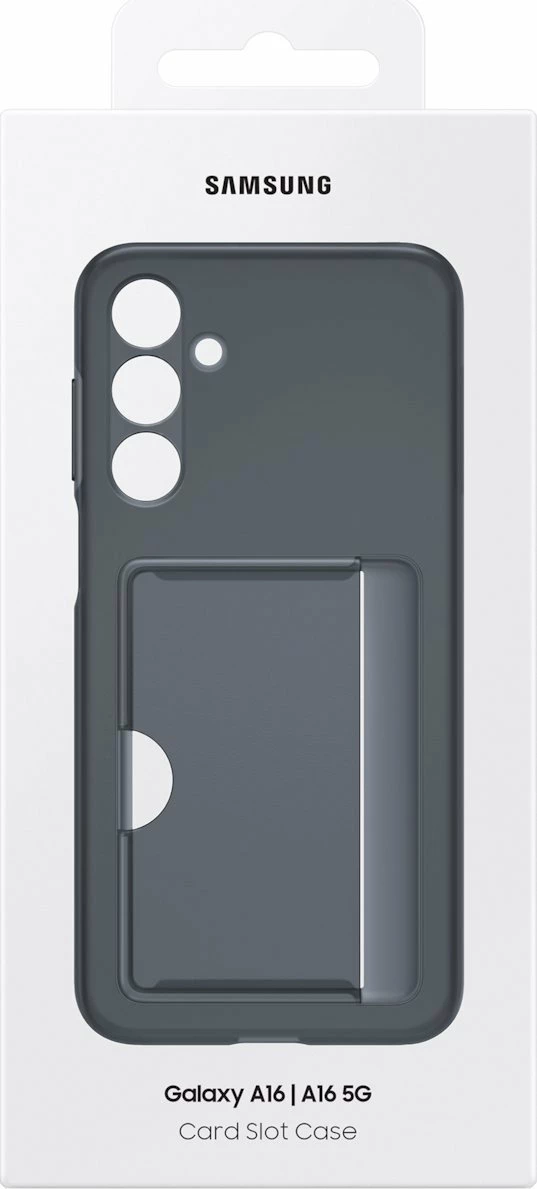 Mbështjellës Samsung Card Slot Case EF-OA166TBEGWW për Galaxy A16, xhep për karta, i zi