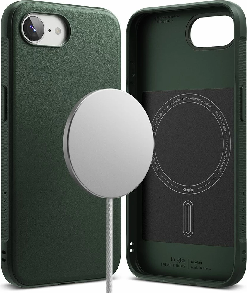Mbështjellës Ringke Onyx Magnetic MagSafe për iPhone 16e, i gjelbër