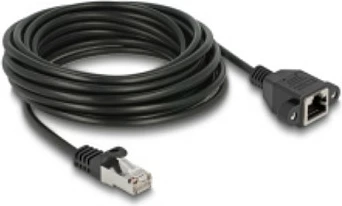 Kabllo rrjeti DeLOCK 90779, Cat6a S/FTP, RJ45 mashkull në RJ45 femër, 5 m, e zezë