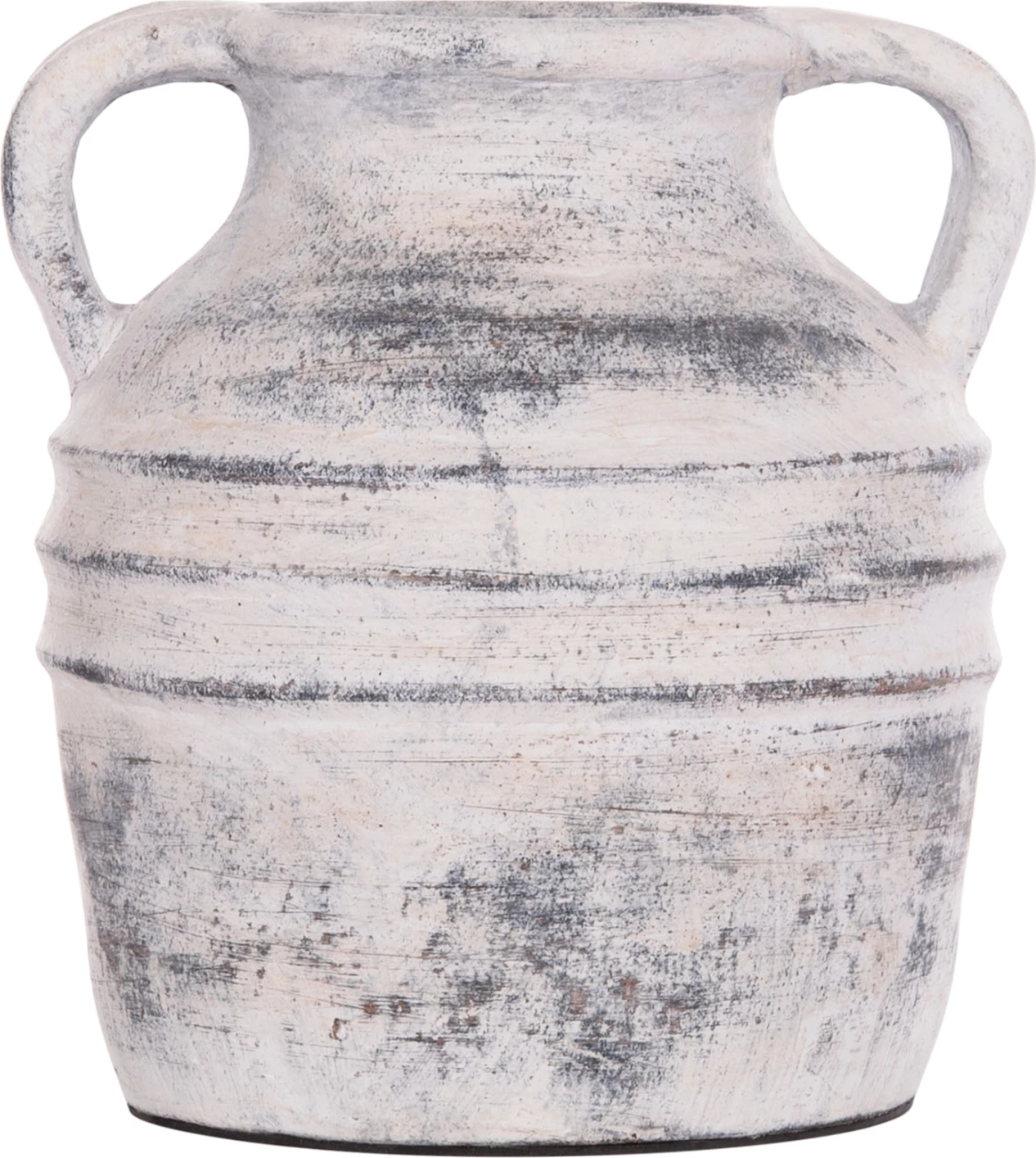 Vazo dekorative tavoline VERMO, terrakotë, ngjyrë gri e çelët, FH4398, 21x22cm