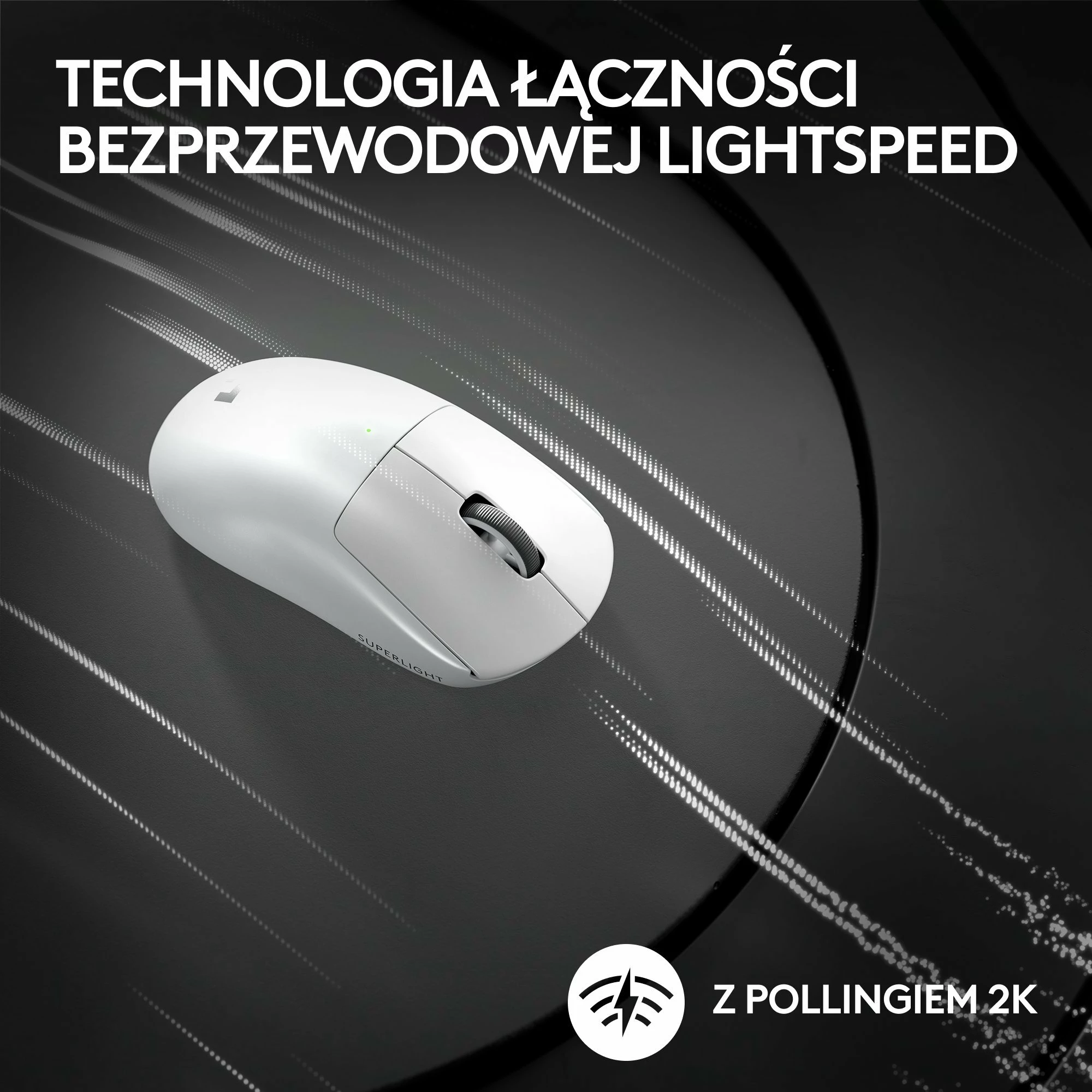 Maus Logitech G PRO X SuperLight 2 910-006638, wireless, 32000 DPI, 60 g, i bardhë