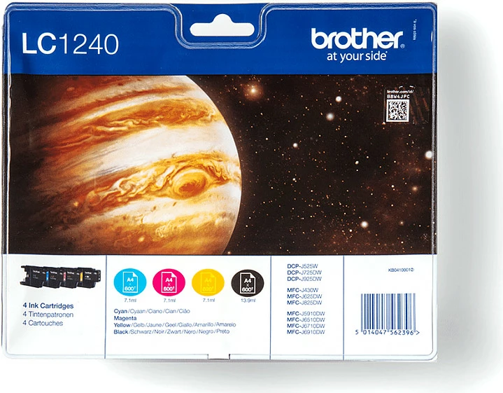 Kartrixha boje Brother LC1240VALBP, multipack 4 copë (BK/C/M/Y) 600 faqe