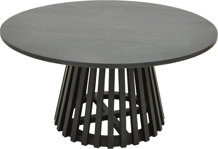 Tavolinë Radiane, dru akacie i fortë, ngjyrë e zezë, D80x40cm