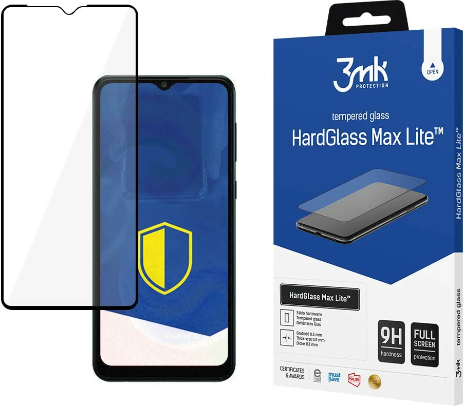 Xham mbrojtës 3mk HardGlass Max Lite për Samsung Galaxy A04s, i zi
