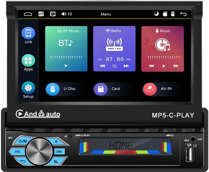 Monitor veture Podofo A3012, 7 inç, CarPlay & Android Auto, Bluetooth, Ekran me prekje, i zi