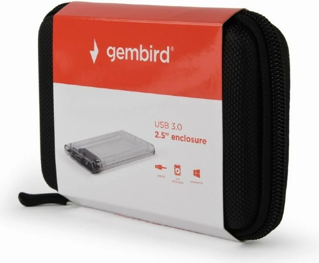 Kasë e jashtme Gembird EE2-U3S9-6 për hard disk 2.5", USB 3.0, Transparent