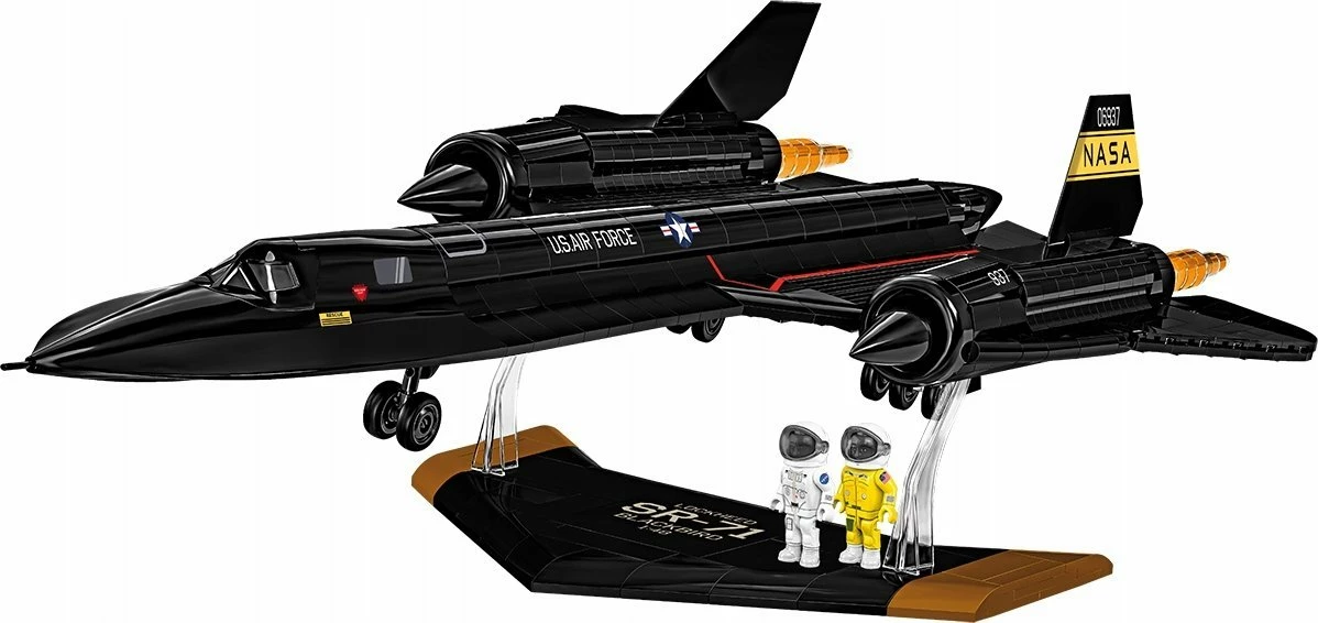 Set ndërtimi Cobi Lockheed SR-71 Blackbird Executive Edition, 1424 pjesë, shkallë 1:48, 71 cm, e zezë, me 2 figura pilot dhe stendë