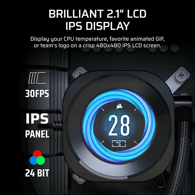 Ftohës uji AiO Corsair Nautilus 360 RS LCD, 360mm, PWM, LGA1700/1851, AM4/AM5, i zi