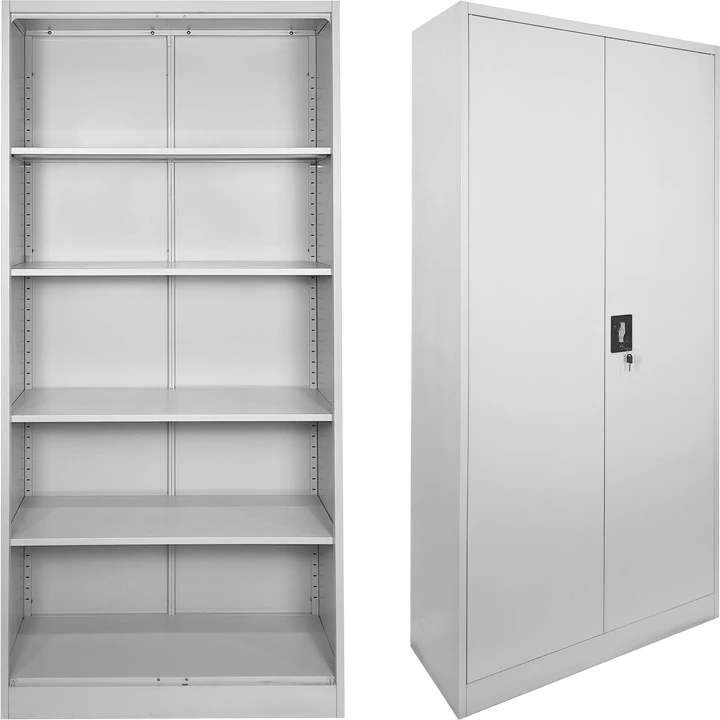 Dollap metalik Ugren, ngjyrë gri e çelët, 90x40x180cm