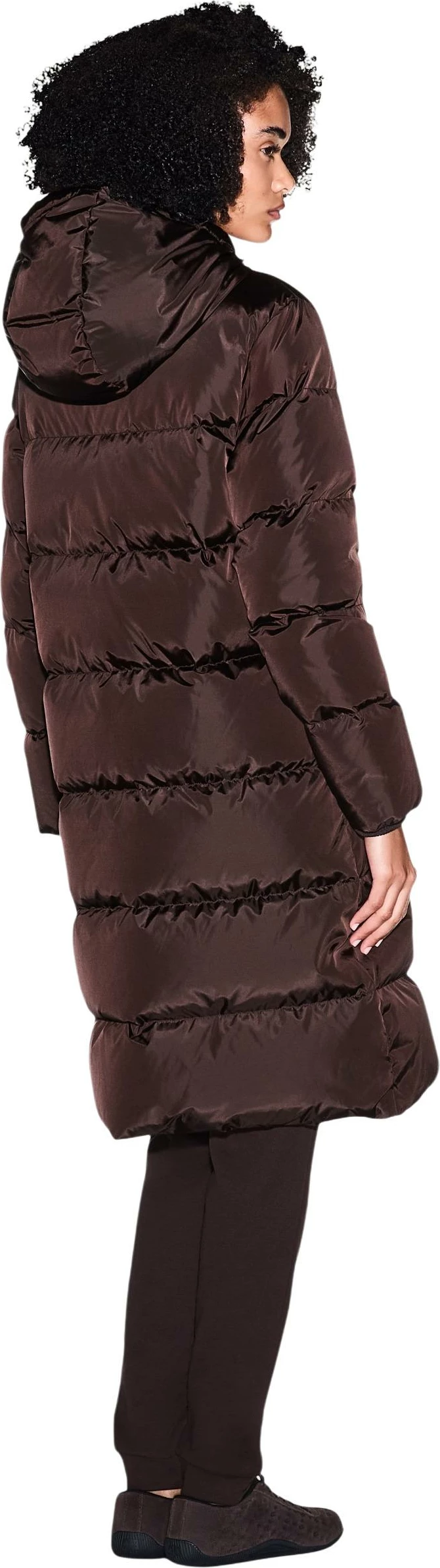 Jakne me pupla Armani Exchange XW000251 AF12286 për femra, kafe e errët [Madhësia: XL]