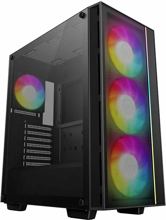 Kasë Deepcool Matrexx 55 Mesh V4 C R-MATREXX55-BCAGA4-G-4, midi tower ATX, xham i temperuar, USB-C, e zezë