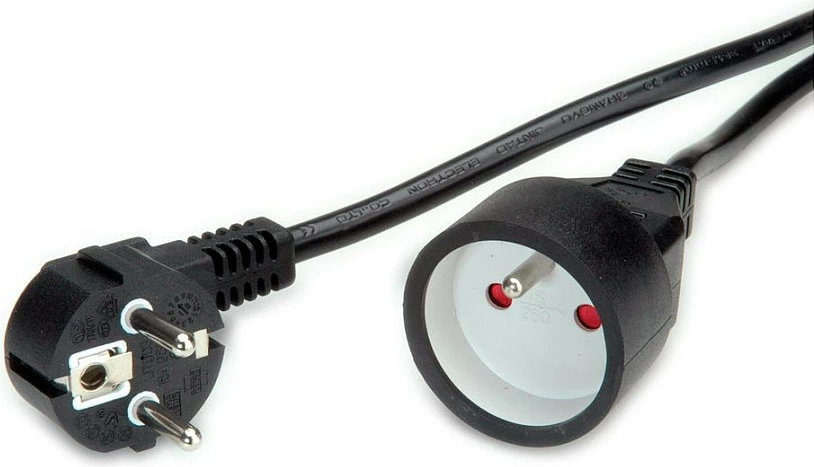 Kabllo zgjatëse rryme VALUE 19.99.1172, 10 m, CEE7/7, 16A, e zezë