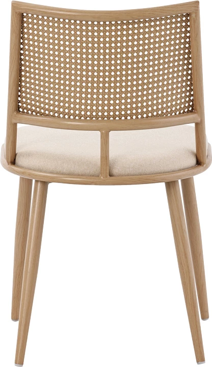 Karrige Giulia pe rattan, pëlhurë bezhë-metal natyral 49x52x80cm