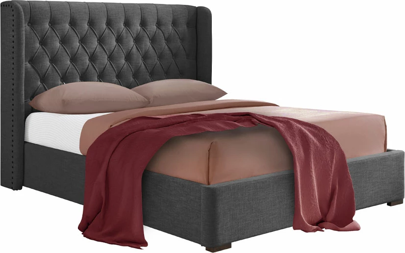 Krevat Duchess për dyshek 160x200cm, ngjyrë antracit, 220.5x181x135