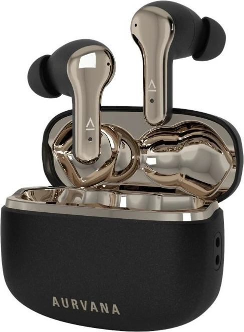 Kufje in-ear pa tela, Creative Labs Aurvana Ace SXFI 51EF1250AA000, Bluetooth 5.3, ANC hibride, 28 orë, me kasë karikimi, e zezë/ari