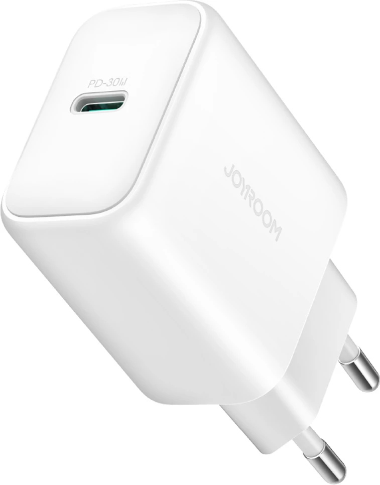 Karikues rrjeti USB-C PD 30W QC SFC, Joyroom JR-TCF24, 1 port, PPS, prizë EU, kabllo USB-C 1m, i bardhë, set