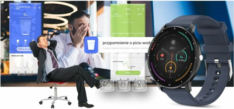 Smartwatch Gravity unisex, zi/kaltër