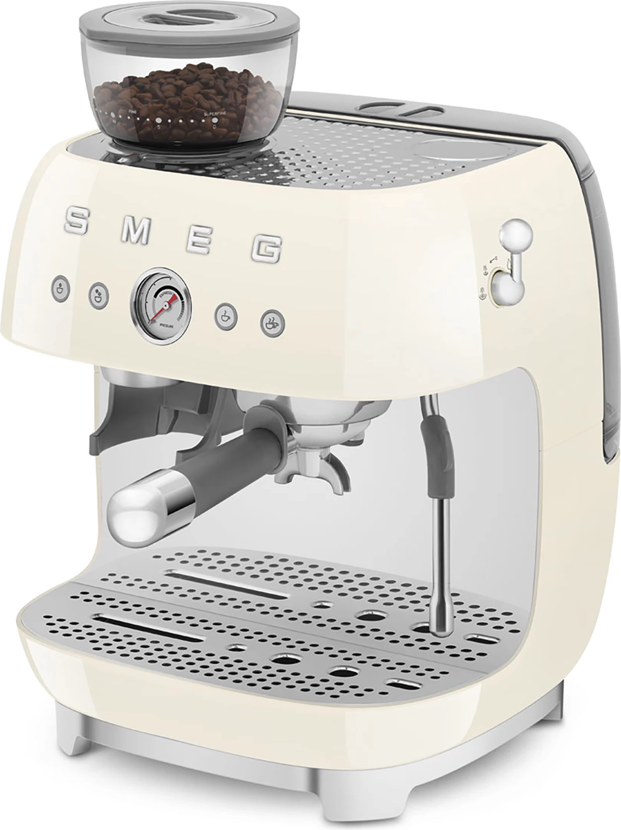 Makinë espresso Smeg EGF03CREU 2.4 L, 1350 W, me mulli të integrum, krem