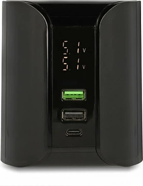 Karikues DeLOCK USB-C PD + 2x USB-A, 58W, karikim pa kabllo 10W, i zi