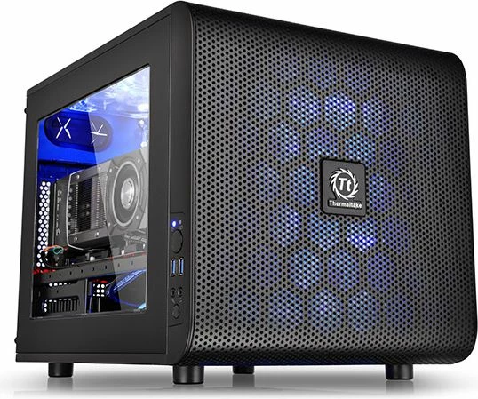 Kasë Thermaltake Core V21 (CA-1D5-00S1WN-00), Micro-ATX/Mini-ITX, Cube Tower, pa furnizim rryme, e zezë