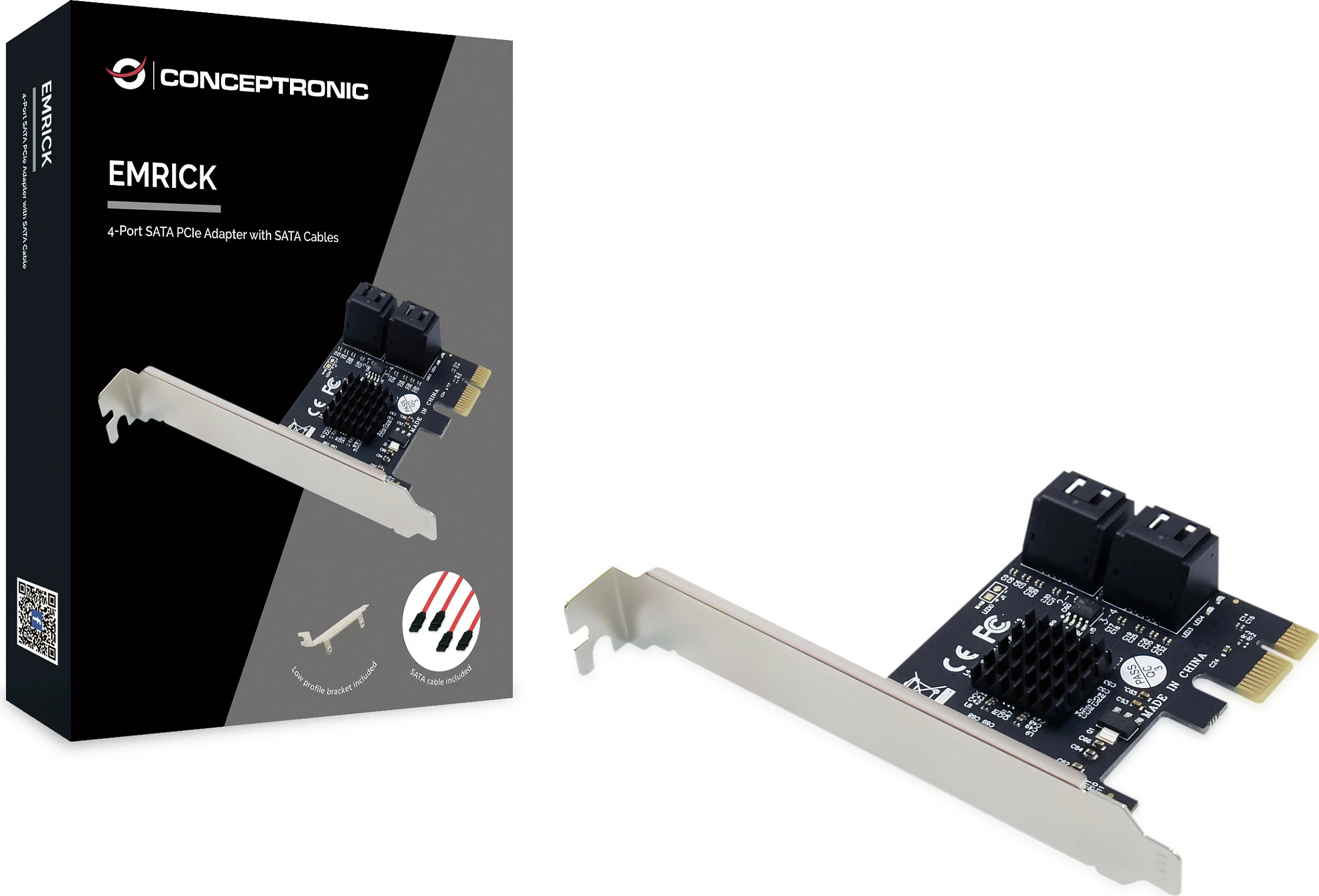Kartelë zgjerimi PCIe Conceptronic PCIe 2.0, 4x SATA 3.0 6Gbps, e zezë
